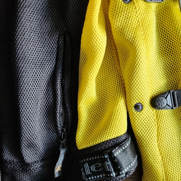 XElement Motorcycle Jacket Padded Mesh Moto Racing Mens LARGE Black Yellow - Picture 5 of 8